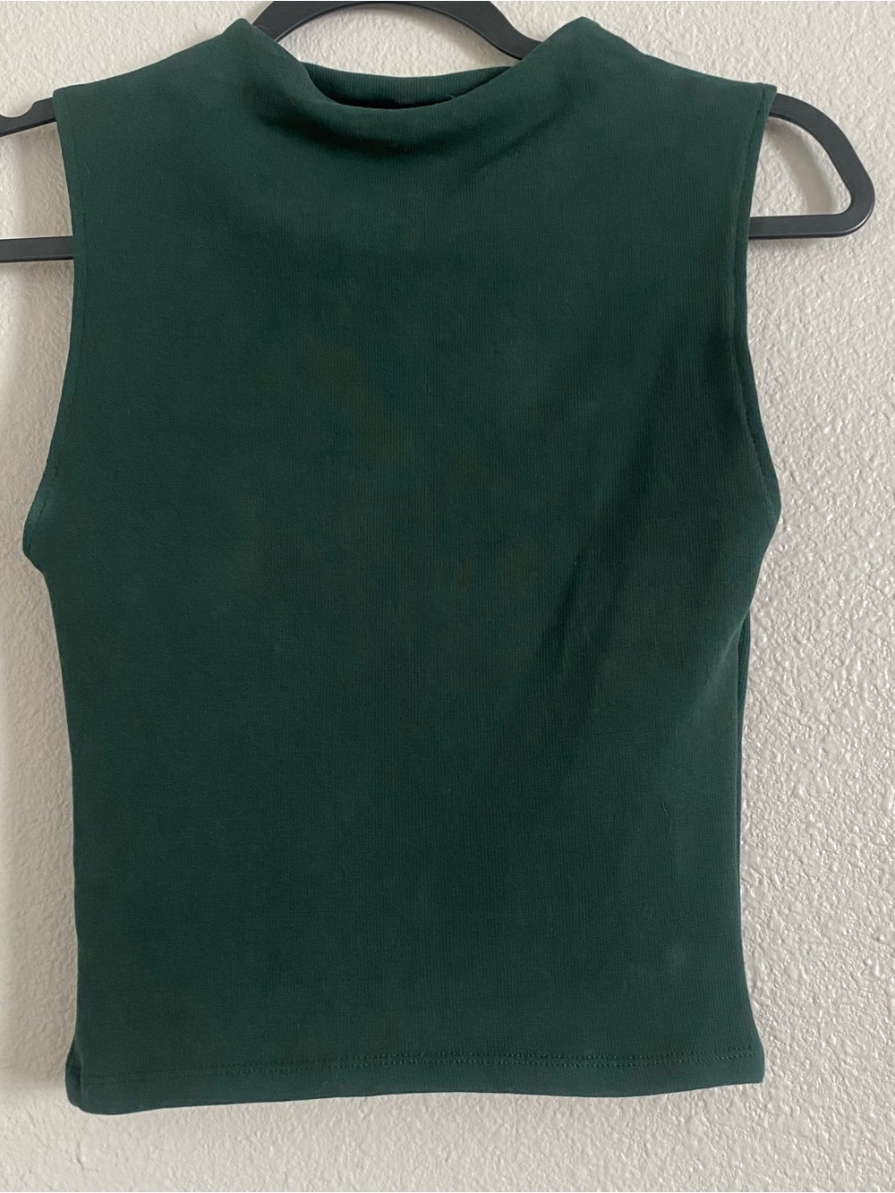 Zara Sleeveless Mock Neck Women's tank Top Deep Green